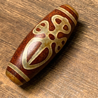 Tibetan Nepalese Himalayan Ancient agate Old Dzi Talisman  eye Bead Amulet FYM