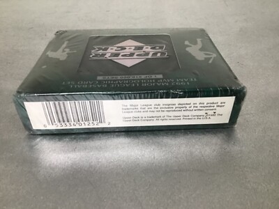 1992 major league baseball team mvp holographic card set Baseball Set - 1992 Upper Deck Team MVP Holographic 54 Card Factory Sealed Set