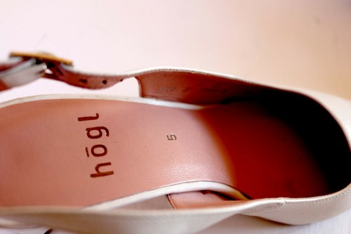 HÖGL Women's Slingback Shoes in Pearl White Leather Size 8,5 M - Picture 8 of 11