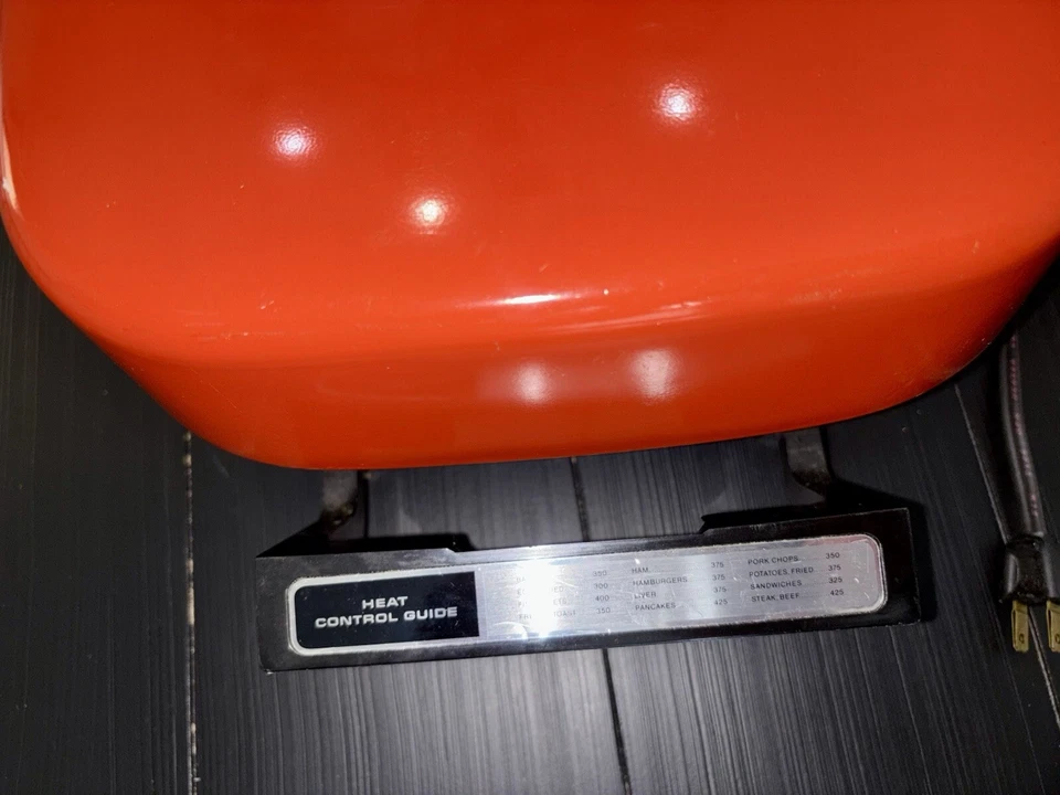 Sartén eléctrica vintage años 70 Red Sears - mostrador artesanal servidor buffet Foto 2 de 4