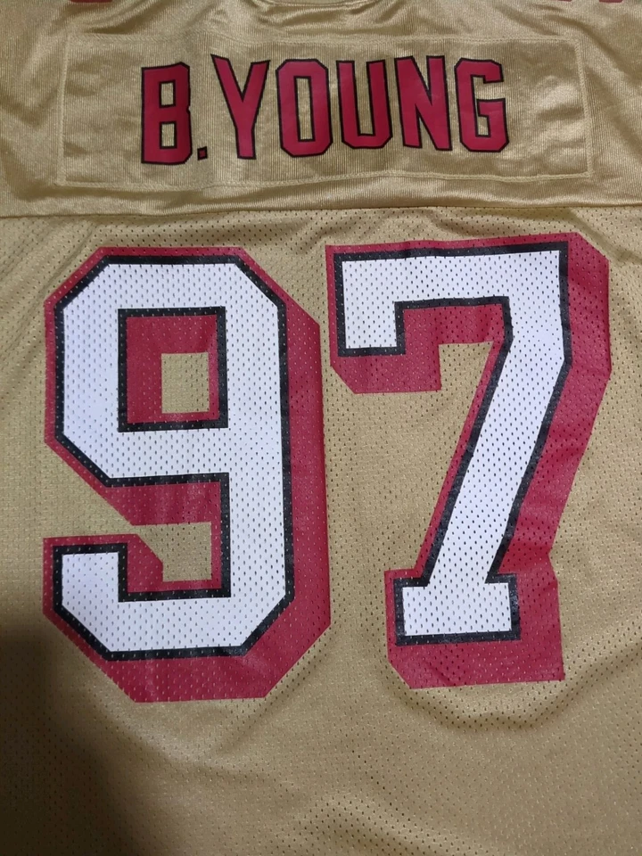 Bryant Young 49ers Adidas alternate gold jersey size Large - Image 3 of 4