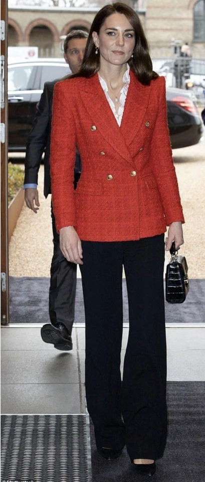 NUEVO SIN ETIQUETAS BLAZER MUJER ZARA TEXTURA ROJA DOBLE BOTONADURA S 36”B 31”W 25”L ASO POW Foto 2 de 4