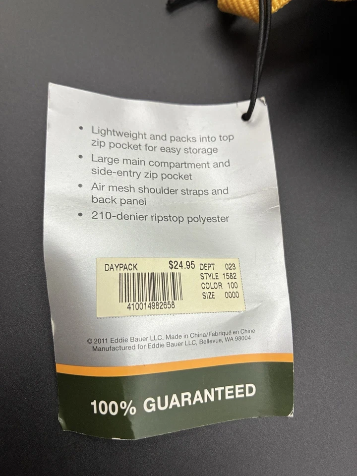 Eddie Bauer Rip Pac Day Pack 2011 etiquetas ligeras adjuntas parece sin usar Foto 3 de 4