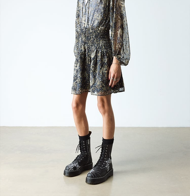Dr. Martens JADON HI SOLAR FLARE 10 EYE BOOTS BLACK 41810001 Japan