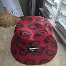 Zephyr The One Georgia Bulldogs Logo Print Hat Cap Red/Black L/XL 100% Cotton