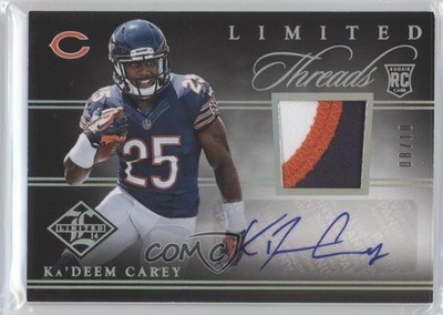 2014 Panini Limited Threads Rookie Prime 8/10 Ka'Deem Carey #6 Auto 0f8