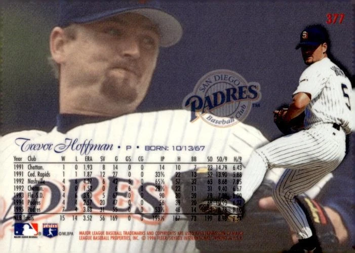 1996 Flair #377 Trevor Hoffman - Image 2 of 2