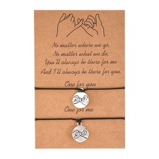 Pinky Promise Coin Bracelet for Couples Best Friends Birthday Gifts for Women Me