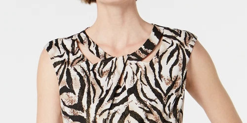 Kasper Women's Crossover Cutout Top Brown Size XX-Large - Picture 2 of 4