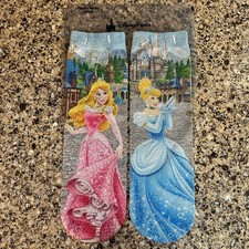 NWT Disney Parks Princess Sparkle Socks in Pink and Blue
