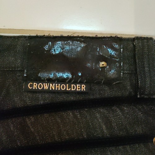 VTG Crown Holder Shorts Mens 38 Blue Button Fly Hip Hop 15" Y2K Streetwear Denim - Picture 10 of 10