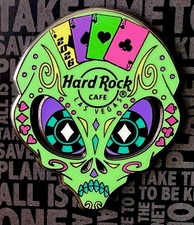 2026 HARD ROCK CAFE LAS VEGAS AREA 51 ALIEN SUGAR SKULL & ACES PLAYING CARDS PIN