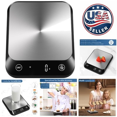 Versatile 22lb Digital Kitchen Scale with Auto Shut Off & Easy Read LED Display