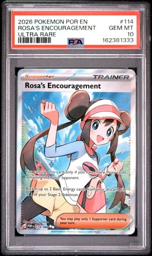 2026 POKEMON POR EN-PERFECT ORDER ULTRA RARE #114 ROSA'S ENCOURAGEMENT PSA 10