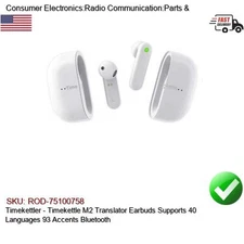 Timekettle M2 Translator Earbuds 40 Languages 93 Accents Bluetooth w/Gift Bonus