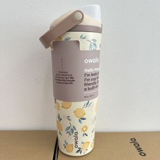 Owala 30oz FreeSip Sway Tumbler Lemon Printed with Travel Grip Water Bottle Gift