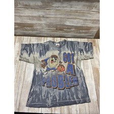 Vintage Looney Tunes Tazmanian Devil Basketball Graphic T Shirt Kids Size Small 