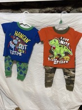 12 Month Boy Pajamas Toddler Boys Girls Short Sleeve Cartoon Prints