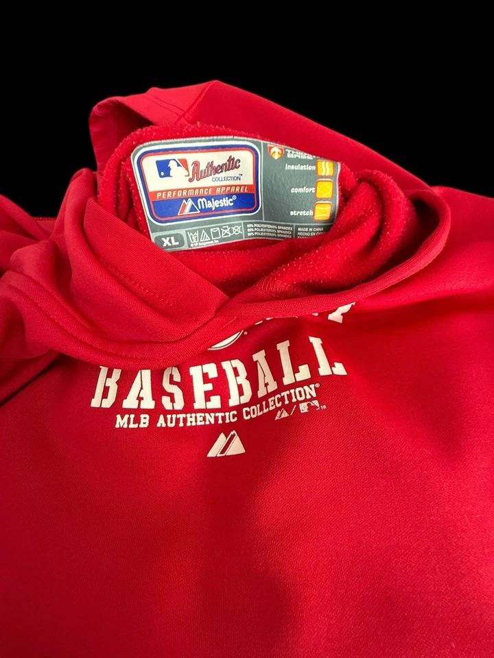 Moletom com capuz infantil Cincinnati Reds XL vermelho MLB coleção autêntica Majestic - Imagem 3 de 3
