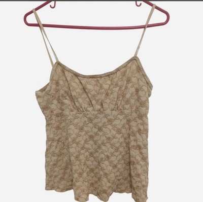 Iz Beige Lace Babydoll Style Top Size Xl Cute Fairy