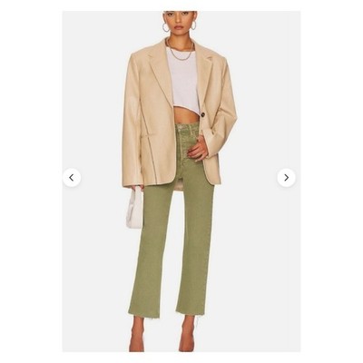 NWT Re/Done Women 70s Ultra High Rise Stove Straight Leg Jeans 27 Washed Sage