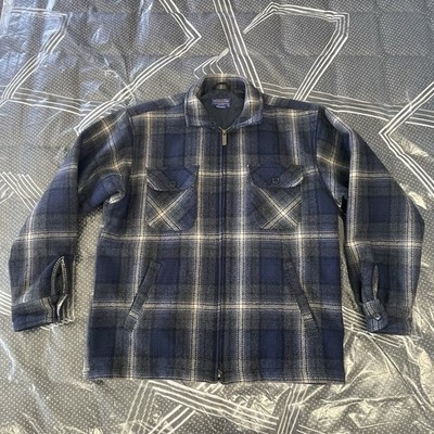 Pendleton Plaid Wool Jacket Coat Men's L  Thinsulate 3M Lined Full Zip Pockets.