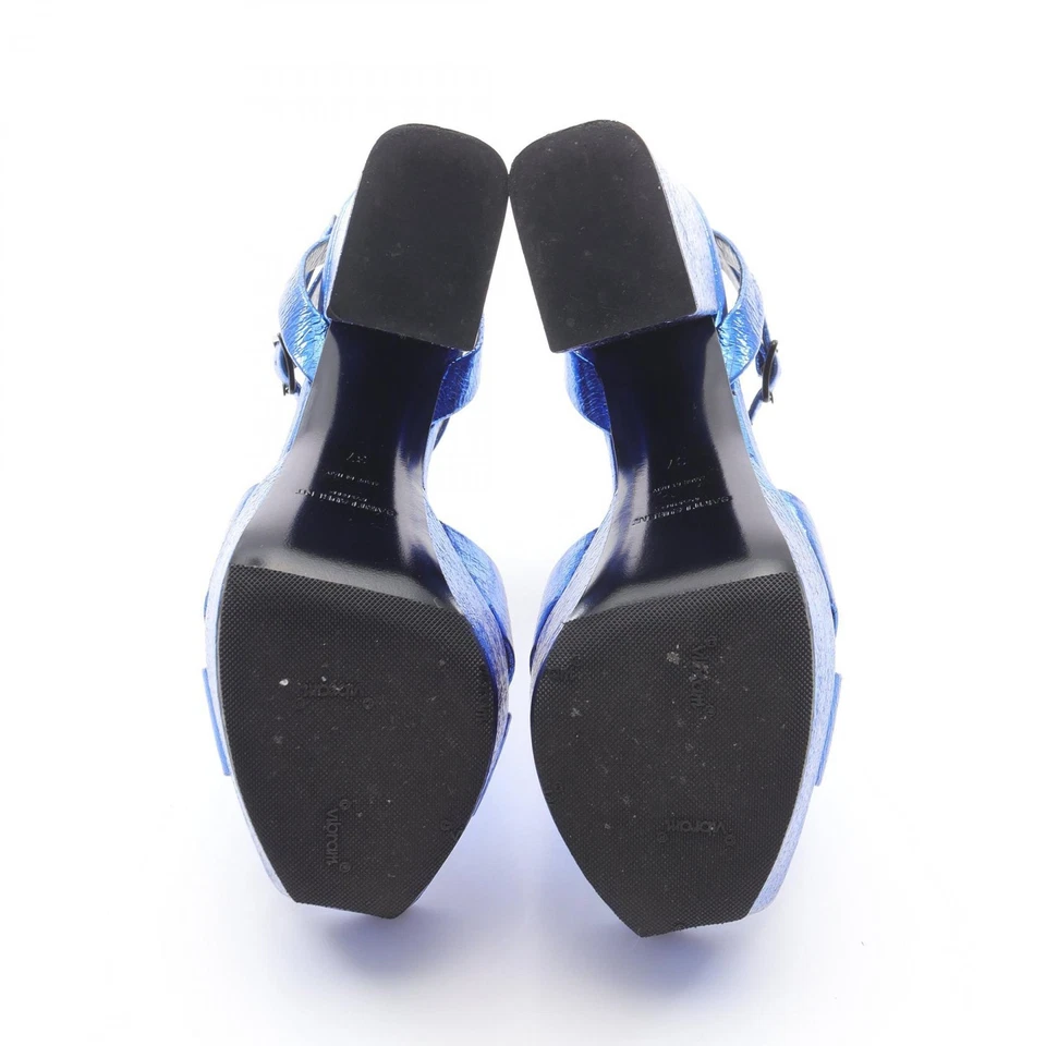 Sandalias de plataforma SAINT LAURENT PARIS de cuero azul talla 37 usadas para mujer Foto 4 de 4