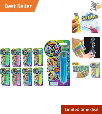 Mini Bubble Wand Toy 8 Pack Assorted Colors Outdoor Fun Kids Party Favor