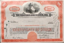 Historische Wertpapiere: The Columbia Gas System Inc. 1970 - 100 Shares