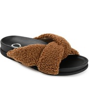 Journee Collection Women's Dalynnda Slide Slipper, Brown Size 6