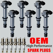6X OEM Ignition Coil & 6X Iridium Spark Plug For Dodge Dakota Jeep Ram 1500 3.7L