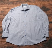 David Donahue Long Sleeve Button Up Shirt Men's XL Blue
