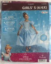 Disguise Disney Princess Cinderella Deluxe Exclusive Girls Costume, Size S 6/6X