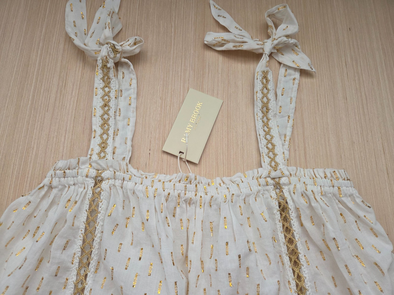 $285 Ramy Brook Averie Metallic Mini Dress Swimsuit Cover Up XXS NEW thumbnail 4