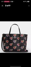 Mollie Tote Coach Bag 25 With Heart Bolt Prin...