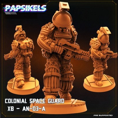 Colonial Space Guard XB-AN-D3-A | Papsikels | 3D Printed Miniature | 32mm Miniat