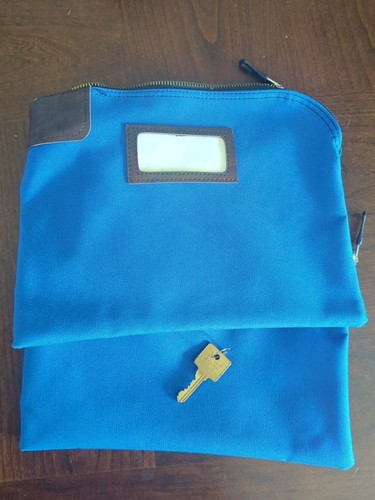 Borsa Deposito Banca MMF Wheeling Blu con Chiave e Bicchiere 7 Pin Blocco Pop-Up - Foto 2 di 3