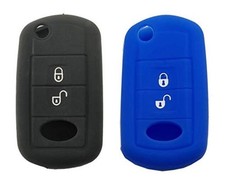 Keyless Entry Remote Key Fob Skin Cover Protective Silicone 1 Black  1 Blue