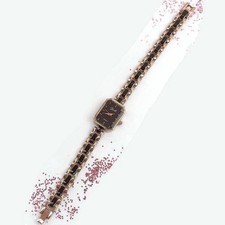 OROLOGIO POLSO YAKI DONNA ANALOGICO QUARZO ACCIAIO MODA ORO ROSA NERO BRACCIALE