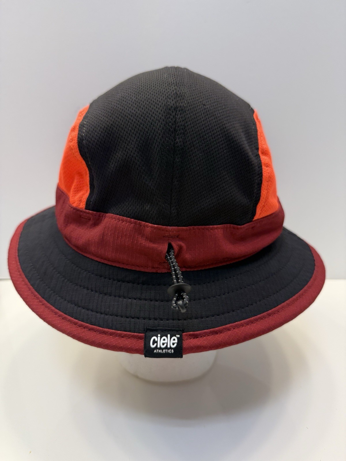 Ciele Athletics Go Bucket Cap Adult Sz S/M  Everybody Run Neon Orange Maroon Hat