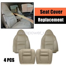 For 2001 Ford F250 F350 Lariat Front Perforated Leather Seat Cover Parchment Tan