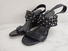 Simply Vera Wang Lilian Slingback Studded Wedge Dress Sandals Black Size 8M D11