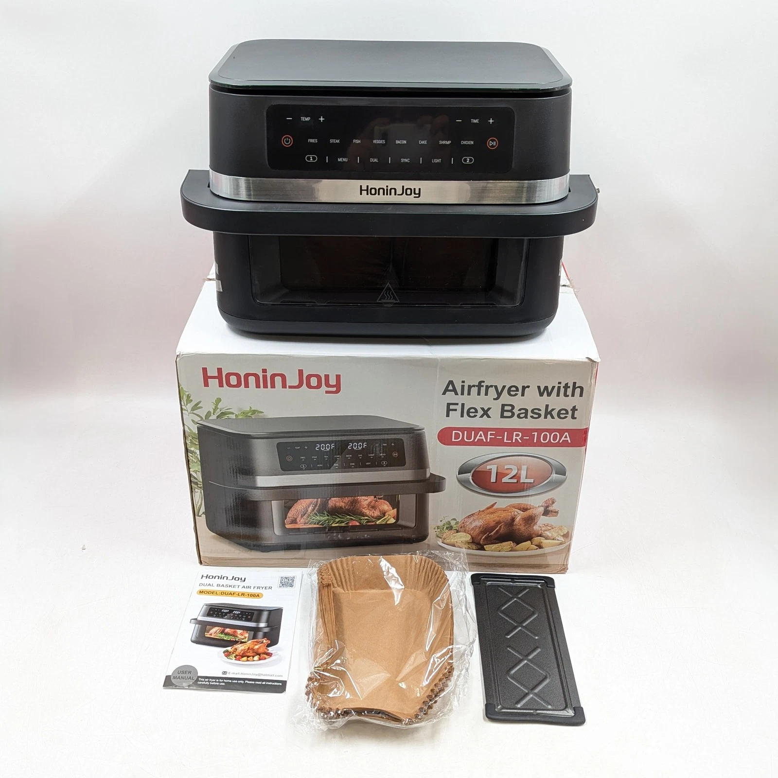 HoninJoy 12L Air Fryer w/ Flex Basket Corded Electric 1700W (DUAF-LR-100A) Black
Opens in a new wind