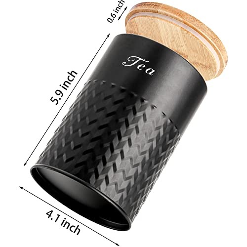 3 Pack Kitchen Canisters with Bamboo Lids, Airtight Metal Canister Set, Food - Picture 3 of 7