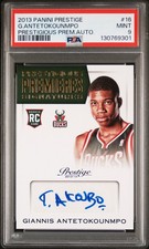 2013 PANINI PRESTIGE PRESTIGIOUS PREMIERES AUTOS #16 GIANNIS ANTETOKOUNMPO PSA 9
