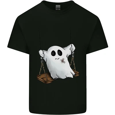 A Ghost On A Swing Halloween Drôle Spirit Homme Coton T-Shirt Tee - Photo 1/4