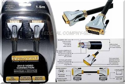 Prowire PW2DVDV15 DVi-D DVi-D Plug Video DVI Kabel 24K Gold 1080p FULL HD TV