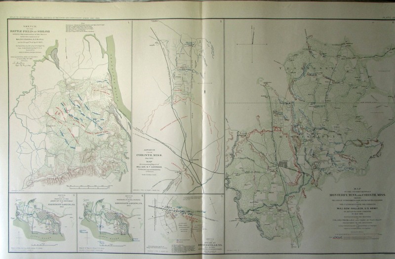 Original Shiloh, Corinth, and Peninsula Civil War Antique Map - Plate XIII
