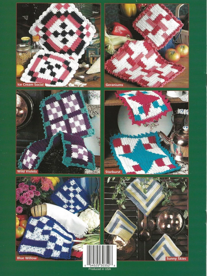 Country Patchwork Pot Holders Crochet Quilt-Block Patterns With a New Twist Book - Image 2 of 2