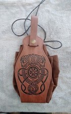 Medieval Hanging Belt Bag Coin Purse Renaissance Viking Costume Faux Leather New